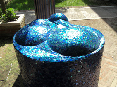This is a freeform sculpture outside the office of the Smalti factory.  The form itself is made of foam covered in the very small smalti.