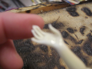 This isn't a very good picture, but I've included it anyway as it really shows how small and delicate Lucio's work is.