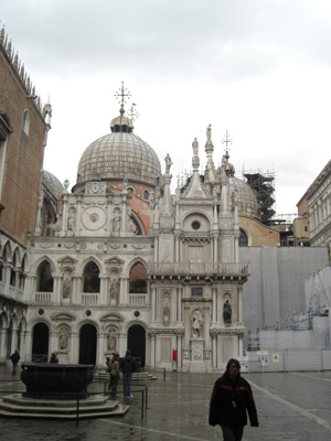 View of the Doges Palace from inside the courtyard.