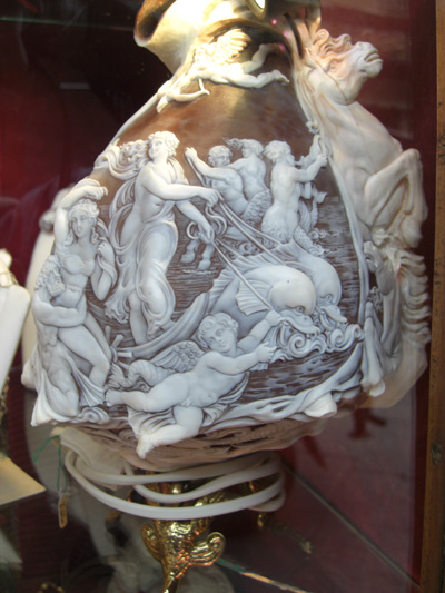 One of the stores on the Ponte Vecchio had these gorgeous cameos.  This one is about 10 inches tall.